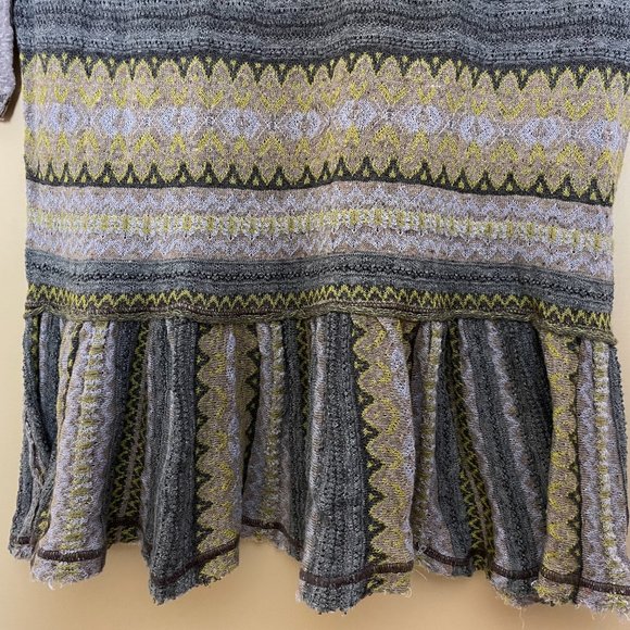 We the Free People Fair Isle Boho Tunic Mini Dress Size Small Raglan Sleeve - Picture 5 of 7